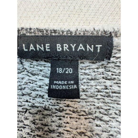 Lane Bryant Womens Chevron Knitted Sweater Size 18/20 Black Gray V-Neck Pullover - Picture 2 of 11